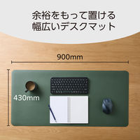 デスクマット マウス対応 ソフトレザー リバーシブル 大型 水拭き可 カーキ×ネイビー MP-DM05KHNV エレコム 1個（直送品）