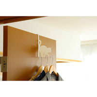 東洋ケース ドアフック キャットドアフック うずうず ねこ スチール シロ 417522 1個（直送品）