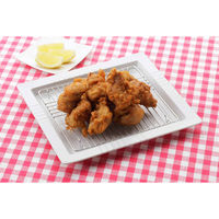 下村企販 プレート 網付き 25cm スクエアディッシュ 磁器 423336 1個（直送品）