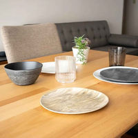 1956レストラン・サプライ プレート 22cm 木目調 デザートウッド Planta プランタ プラスチック 432537 1個（直送品）