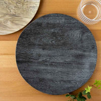1956レストラン・サプライ プレート 27cm 木目調 ブラック Planta プランタ プラスチック 432541 1個（直送品）