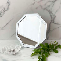 パラデック スタンド&ウォールミラー 八角形ミラー SSサイズ 15×15cm オクタム シルバー 450686 1個（直送品）