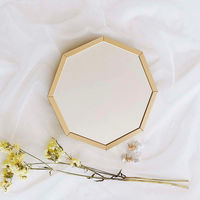 パラデック スタンド&ウォールミラー 八角形ミラー Sサイズ 20×20cm オクタム ゴールド 450687 1個（直送品）