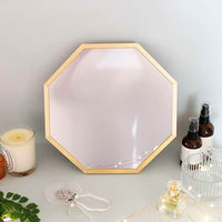 パラデック スタンド&ウォールミラー 八角形ミラー Mサイズ 28×28cm オクタム ゴールド 450689 1個（直送品）