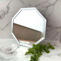 パラデック スタンド&ウォールミラー 八角形ミラー Sサイズ 20×20cm オクタム シルバー 450688 1個（直送品）