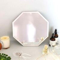 パラデック スタンド&ウォールミラー 八角形ミラー Mサイズ 28×28cm オクタム シルバー 450690 1個（直送品）