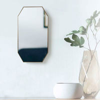 パラデック スタンド&ウォールミラー 真鍮ミラー 15×27.5cm 八角形 オディエ 450696 1個（直送品）