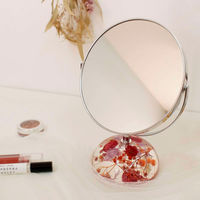 パラデック スタンドミラー 片面拡大鏡 7倍率 ショートタイプ ハーバリウムベース ピンク 450704 1個（直送品）