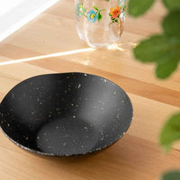 1956レストラン・サプライ ボウル 17cm オリオン テラゾ バンブーファイバー メラミン ブラック 454833 1個（直送品）