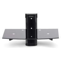 壁掛けAVラック　1段タイプ　耐荷重7kg　強化ガラス　高さ調整可能（直送品）