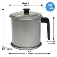 竹原製缶 トルネオ フッ素オイルポット1.2L 受皿付 S-20 1個（直送品）