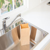 紙製 水切りゴミ袋 無地 紙帯 三角コーナーいらず 日本製 1セット（1個（15枚入）×5）ネクスタ