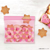 プラスプラス カラーデザインジッパーバッグ M 23×17cm ピンク 冷凍・レンジ解凍可 1箱（30枚入）オルディ