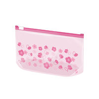 プラスプラス カラーデザインスライダーバッグ M マチ付 23×14×6cm ピンク 冷凍・レンジ解凍可 1セット（1箱（20枚入）×5）オルディ