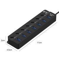 URiSAPO USBハブ 7ポート 3.0スイッチ付 K-USB30-07 1台（直送品）