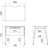 アスクル マルチワークデスク 幅800×奥行600×高さ720mm ライトウッド/グレージュ 引出付 1台(2梱包) オリジナル