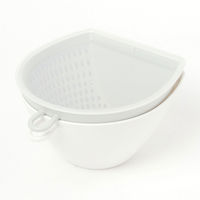 フタ付ちりとりザルボウル ホワイト LAKOLE/ラコレ