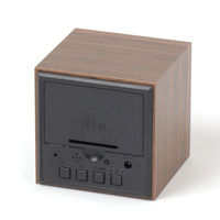 デジタルクロックWOOD（スクエア） ブラウン LAKOLE/ラコレ