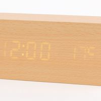 デジタルクロックWOOD（レクタングル） ナチュラル LAKOLE/ラコレ