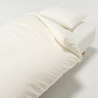 無印良品 洗いざらしボックスシーツ マットレス薄型スモール用 ８０×１９５×７ｃｍ用 オフ白 良品計画