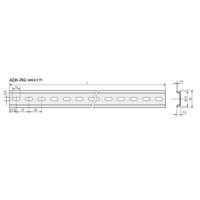 エスコ 1000mm アルミDINレール(M6/2本) EA940DG-63A 1セット(4本)（直送品）