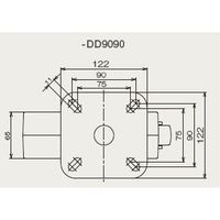 エスコ 125mm 段差乗越えキャスター2個(ベース 122x122mm) EA986PJ-6 1セット（直送品）