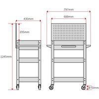 ワールドツール アストロプロダクツ AP ツールワゴン3段 引出&パネル付 ブラック TW098 2003000010985 1台（直送品）