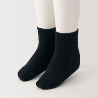 無印良品 キッズ 足なり直角 ショート丈靴下（３足組） キッズ１５～１９ｃｍ 黒 良品計画