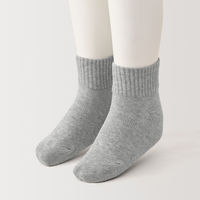 無印良品 キッズ 足なり直角 ショート丈靴下（３足組） キッズ１９～２３ｃｍ オフ白・グレー・黒 良品計画