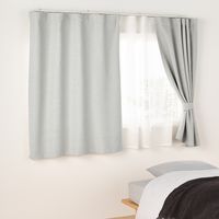 無印良品 防炎 遮光性 二重織りノンプリーツカーテン 幅１００×丈１０５ｃｍ用 ライトグレー 1セット（1枚×2） 良品計画