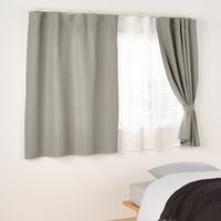 無印良品 防炎 遮光性 ドビー織りノンプリーツカーテン 幅１００×丈１０５ｃｍ用 ベージュ 1セット（1枚×2） 良品計画