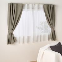 無印良品 ポリエステルスラブボイルノンプリーツカーテン 幅１００×丈１０３ｃｍ用 オフ白 1セット（1枚×2） 良品計画