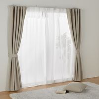 無印良品 綿ボイルノンプリーツレースカーテン 幅１００×丈１７６ｃｍ用 オフ白 1セット（1枚×2） 良品計画