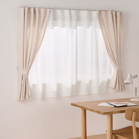 無印良品 防カビ ポリエステルノンプリーツレースカーテン 幅１００×丈１０３ｃｍ用 オフ白 1セット（1枚×2） 良品計画