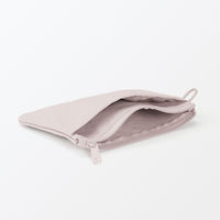 無印良品 リンクルナイロン フラットポーチ ピンク Ｍ 約１９×１３．５ｃｍ 良品計画