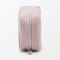 無印良品 リンクルナイロン 大きく開くポーチ ピンク Ｍ 約１５×９×４．５ｃｍ 良品計画