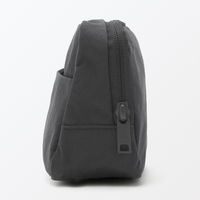 無印良品 リンクルナイロン 大きく開くポーチ ダークグレー Ｌ 約１８×１１．５×７ｃｍ 良品計画