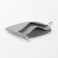無印良品 リンクルナイロン フラットポーチ グレー Ｓ 約１３．６×１０ｃｍ 良品計画