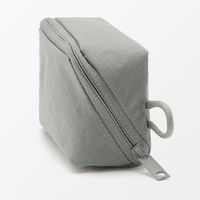 無印良品 リンクルナイロン 大きく開くポーチ グレー Ｓ 約１１×６×３．５ｃｍ 良品計画