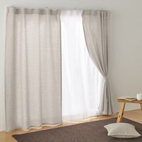 無印良品 麻平織ノンプリーツカーテン 幅１００×丈１７８ｃｍ用 ライトベージュ 1セット（1枚×2） 良品計画