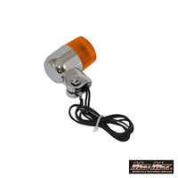 マッドマックス 丸ミニヨーロピアンウインカー シルバー/オレンジ M10×60mmアルミステー付 MM11-0075-OR 1セット(2個)（直送品）