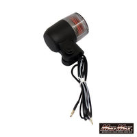 マッドマックス 丸ミニヨーロピアンウインカー ブラック/スモーク M10×73mmアルミステー付 MM11-0077-SM 1セット(2個)（直送品）