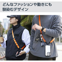 スマホ ショルダー ストラップ 97~150cm ループ付 ビビッドオレンジ P-STSDH1FLPDR エレコム 1個（直送品）