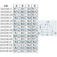 エスコ Rc 1 ” x 砲金チーズ EA432NB-25 1個（直送品）