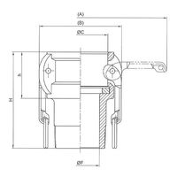 エスコ 1/2” 雄ねじカップリング(アルミ製) EA462BE-4A 1個（直送品）
