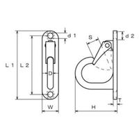 エスコ 105x25x64mm ラブフック(ステンレス製) EA638DK-51 1個（直送品）