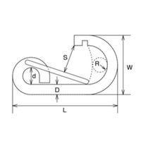 エスコ 120x 63x12mm スナップフック(ステンレス製) EA638JM-24 1個（直送品）