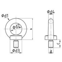 エスコ M20x30.0mm アイボルト(ステンレス製) EA638SC-36 1個（直送品）