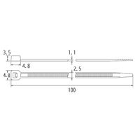 エスコ 100x 2.5mm 結束バンド(導電性/100本) EA475AJ-410 1パック(100本)（直送品）