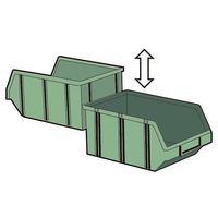 エスコ 310x490x190mm パーツトレー連結(重ね置型/緑) EA661CM-6 1個（直送品）